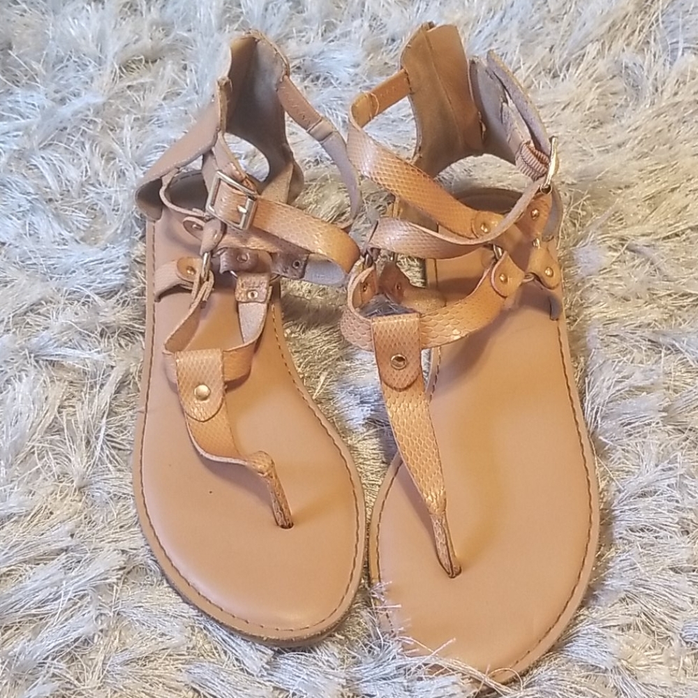 Tan and goldSandals